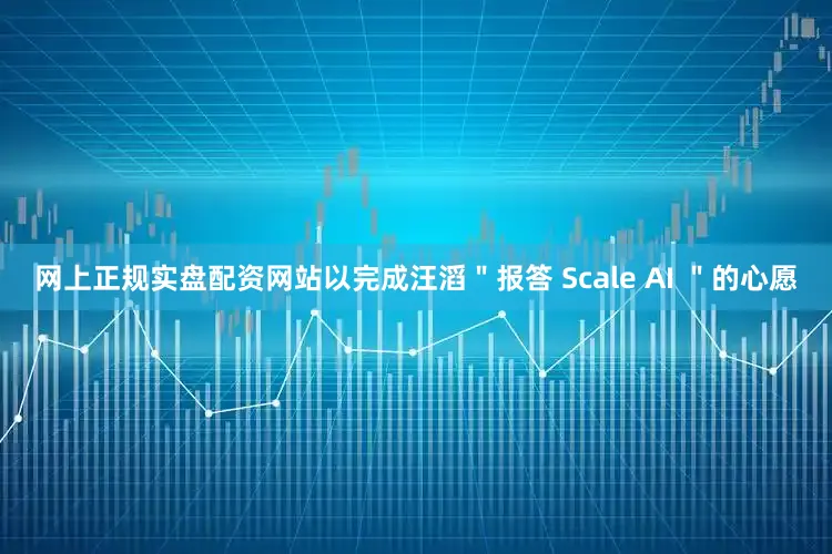 网上正规实盘配资网站以完成汪滔＂报答 Scale AI ＂的心愿