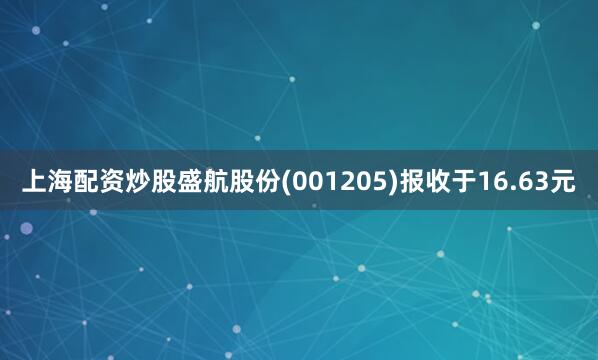 上海配资炒股盛航股份(001205)报收于16.63元